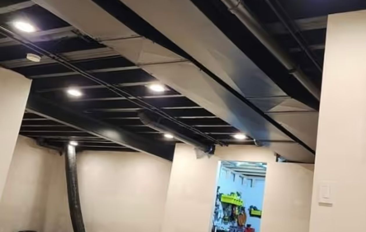 Exposed ceiling painting transformation