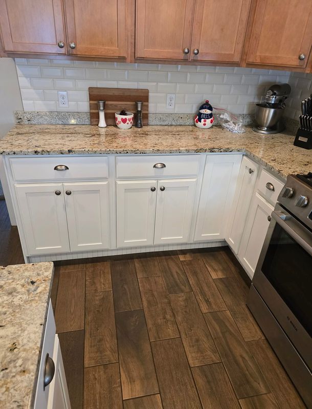 Kitchen cabinet refinishing transformation